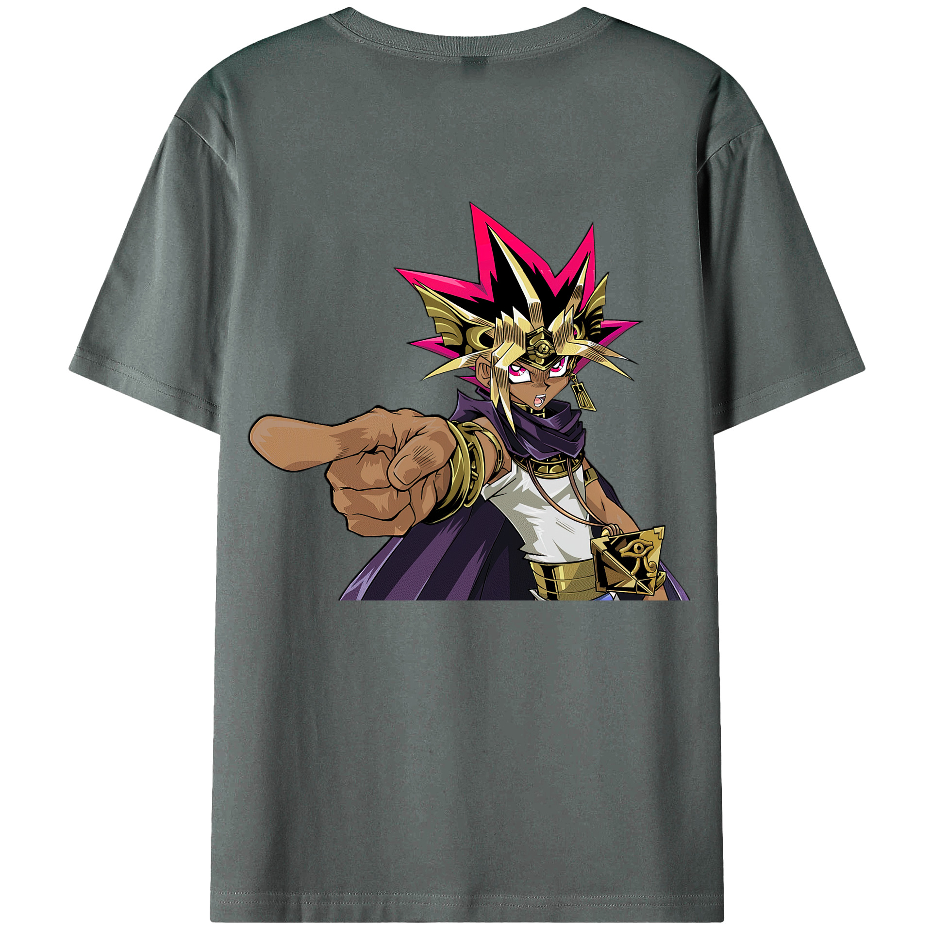 （画像用） 遊☆戯☆王 Yu-Gi-Oh! 綿100％ メンズ半袖Tシャツ（バックプリント） 通気性